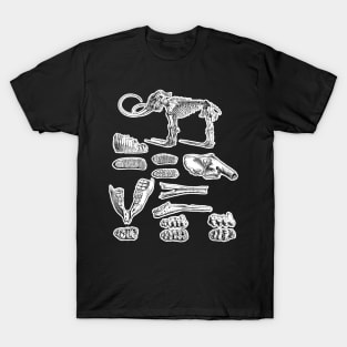 Mastodon Skeleton Anatomy Shirt | Extinct Species Natural History Study and Illustration | Prehistoric Dinosaur Fossils T-Shirt